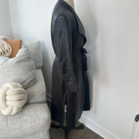 Mackage ‘Selena’ black lamb leather trench coat - Picture 5 of 7